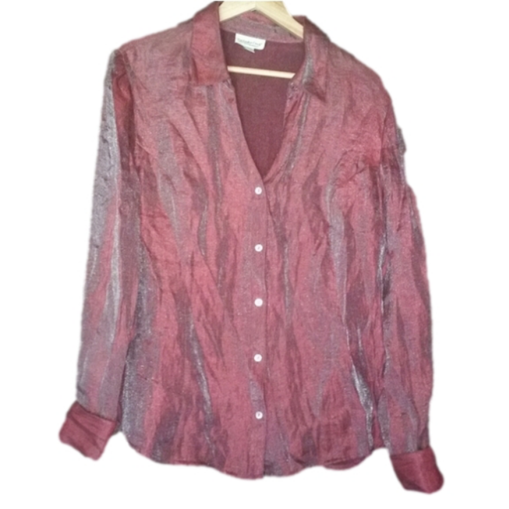 Ladies XL Coldwater Creek Sparkly Button Blouse - Picture 1 of 3